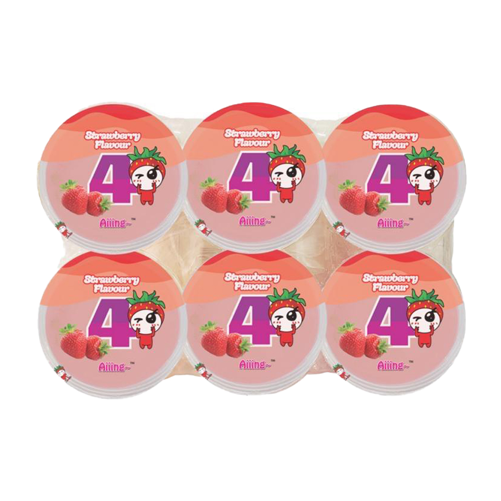 Aiing Strawberry Flavour Pudding Cups 110g [Box of 16]