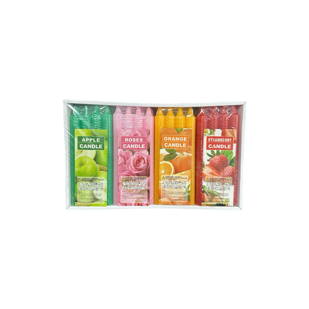Candles 4 Mixed Coloured [4pcs x Pack of 12]