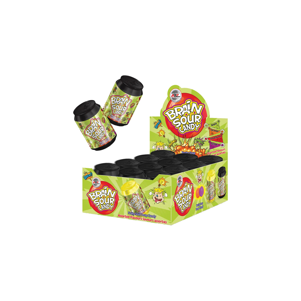 Brain Sour Candy Black 48g [Pack of 12]