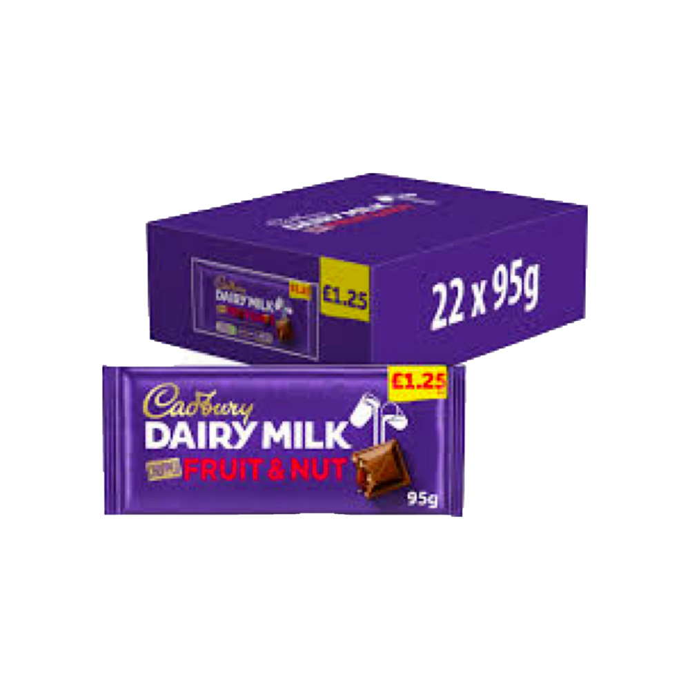 Dairy Milk Fruit & Nut PM 95G [Pack of 22]