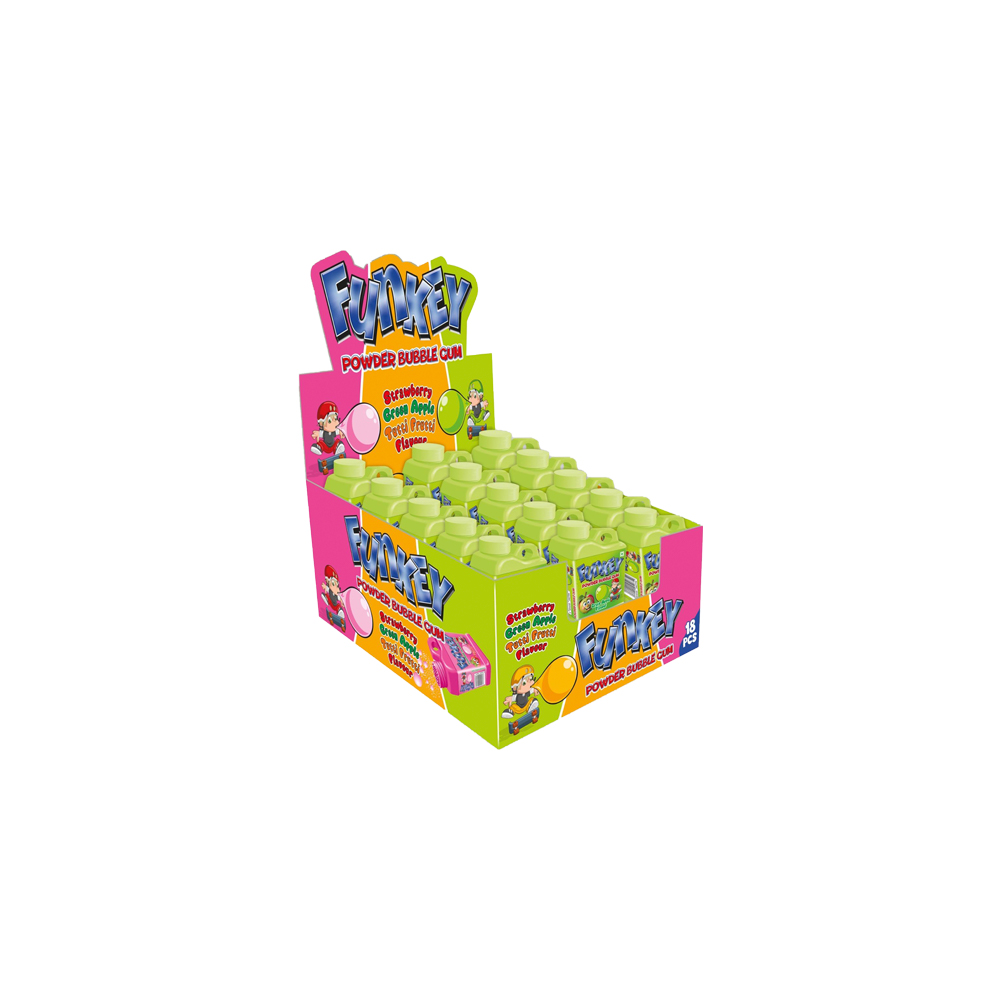 Funkey Powder Bubble Gum – Green Apple 40g [Pack of 18]