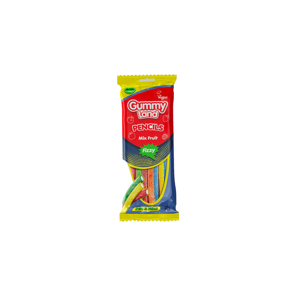 Gummy Land Pencils Mix Fruit 150g [Box of 12]