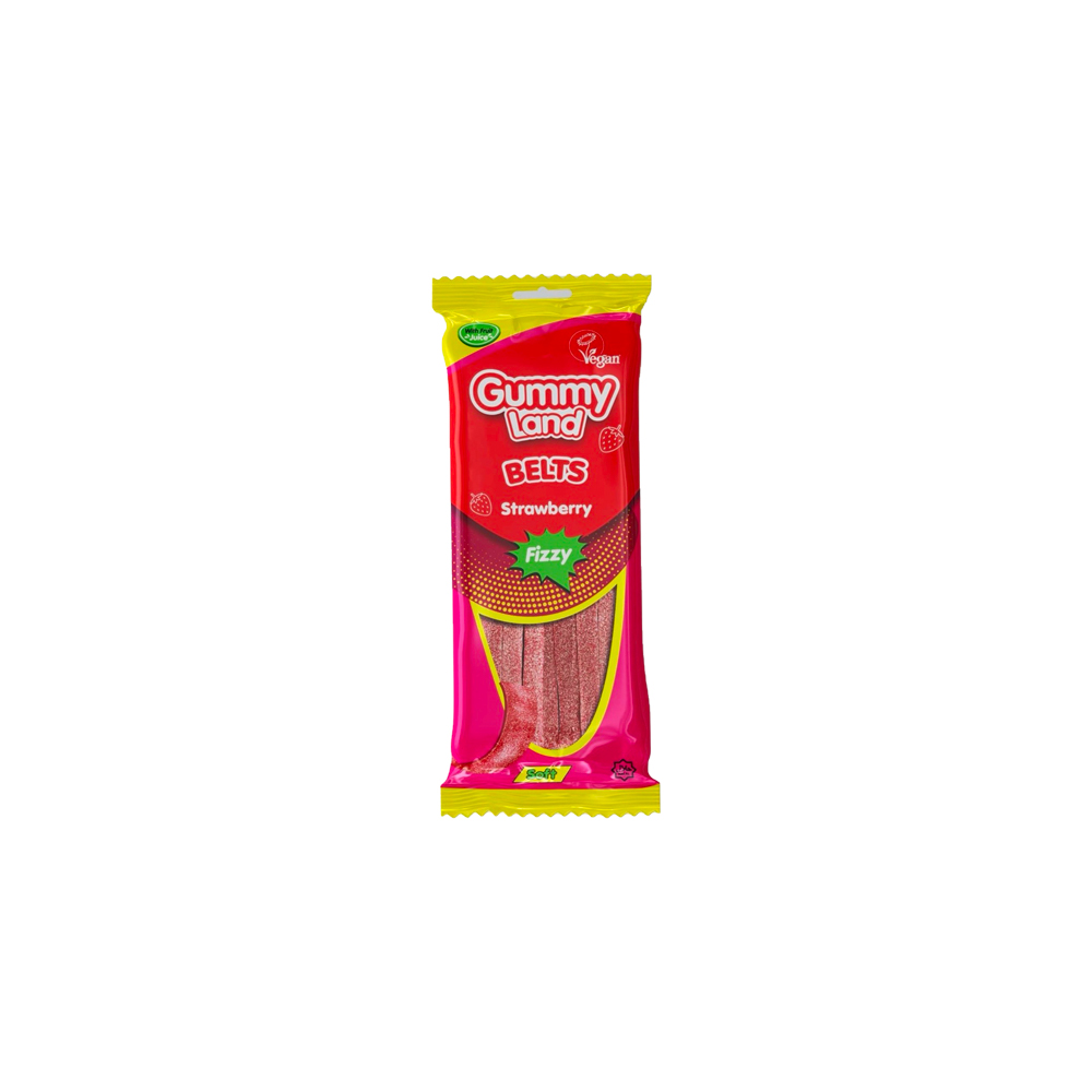 Gummy Land Belts Strawberry [Box of 12]